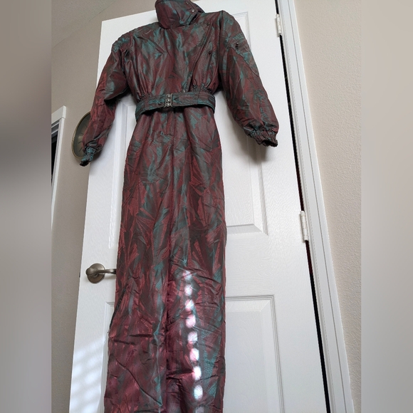 Skea Paris-Vail One Piece Ski Snowboard Suit Womens 6 80s Shimmer Belted (Rare) - Picture 5 of 14